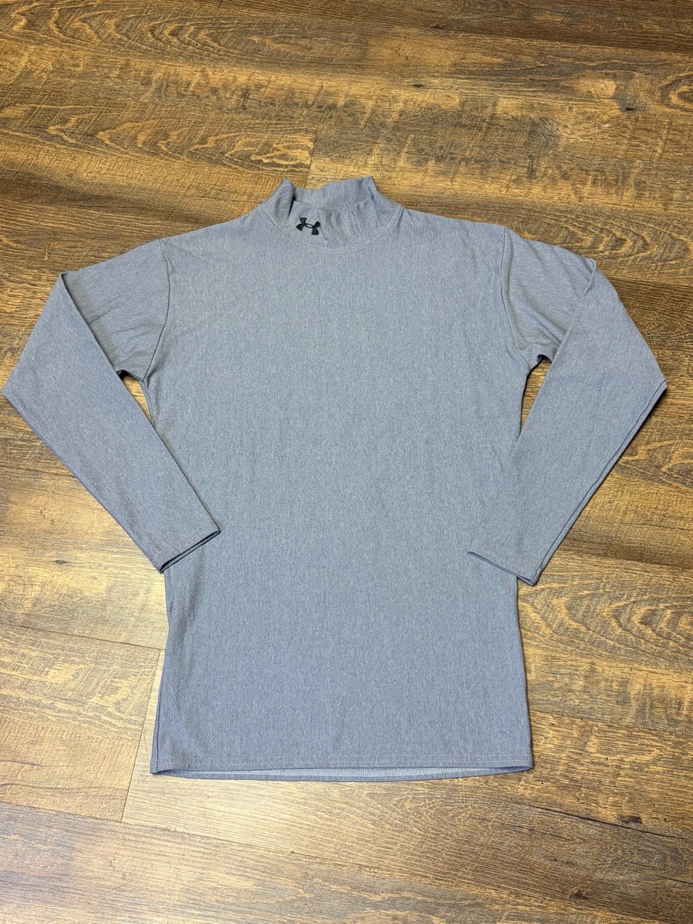 Under Armour ColdGear Fitted Mock Neck Base Layer Shirt Men's Large Blue Gray